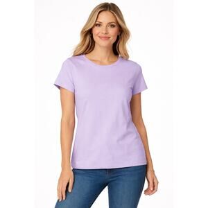 Croft Barrow Petite Large Lavender Short Sleeve Tee Womens PL Basic